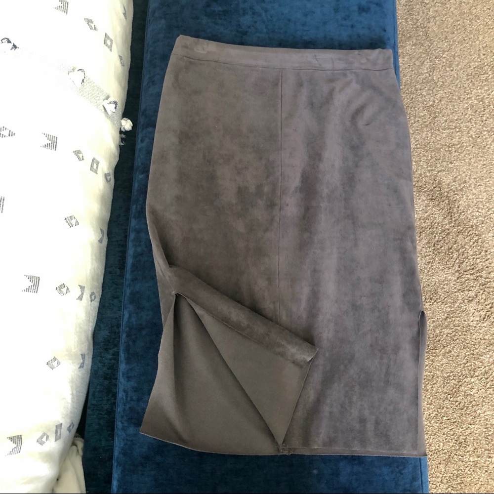 Faux Suede Pencil Skirt